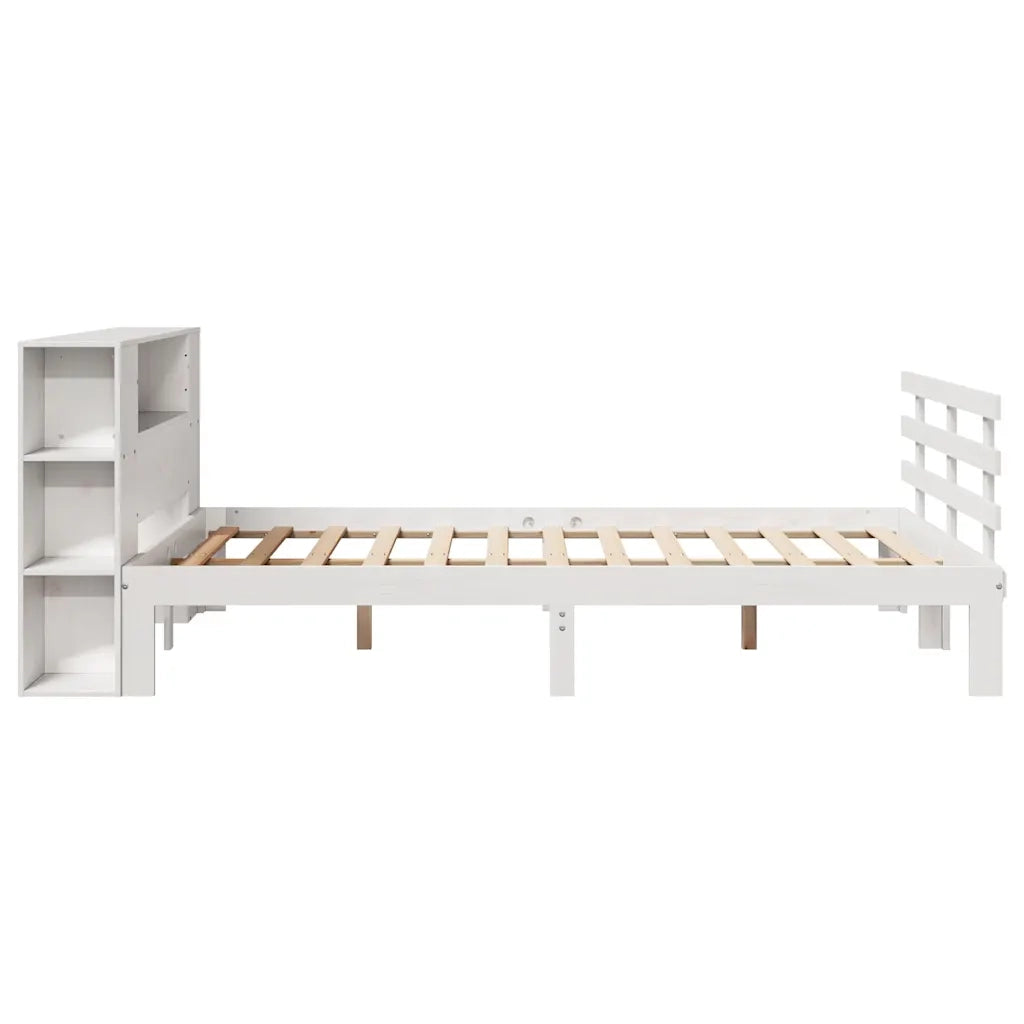 Letto Libreria senza Materasso Bianco 135x190 cm Legno di Pino 3322705