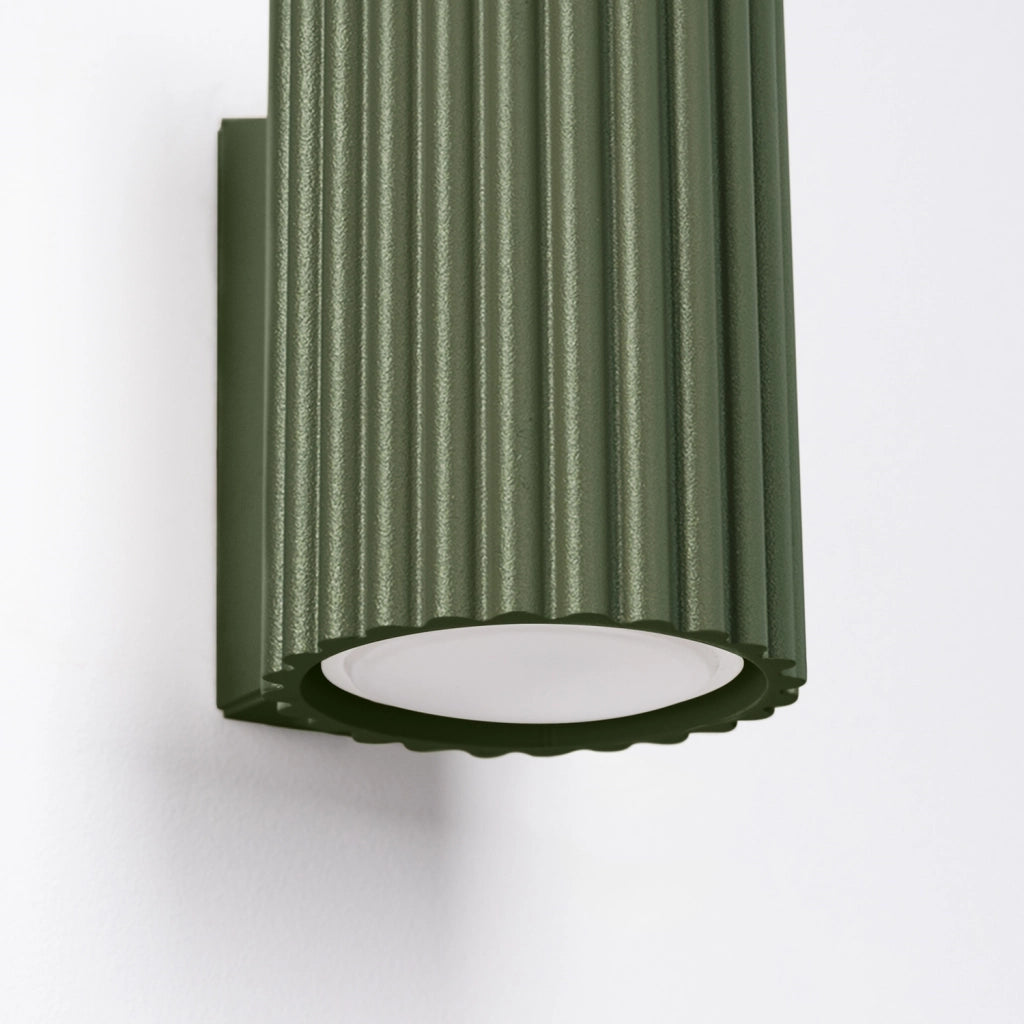 Applique moderna verde oliva tubo 10cm su/giù GU10 GRAVIO