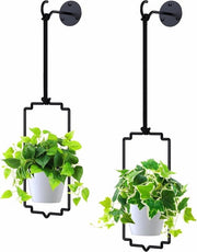 Set di vasi per piante appesi - Set di 2 vasi per piante appesi per interni ed esterni - Vaso per piante in metallo e melamina - Design moderno - Montaggio a parete e soffitto