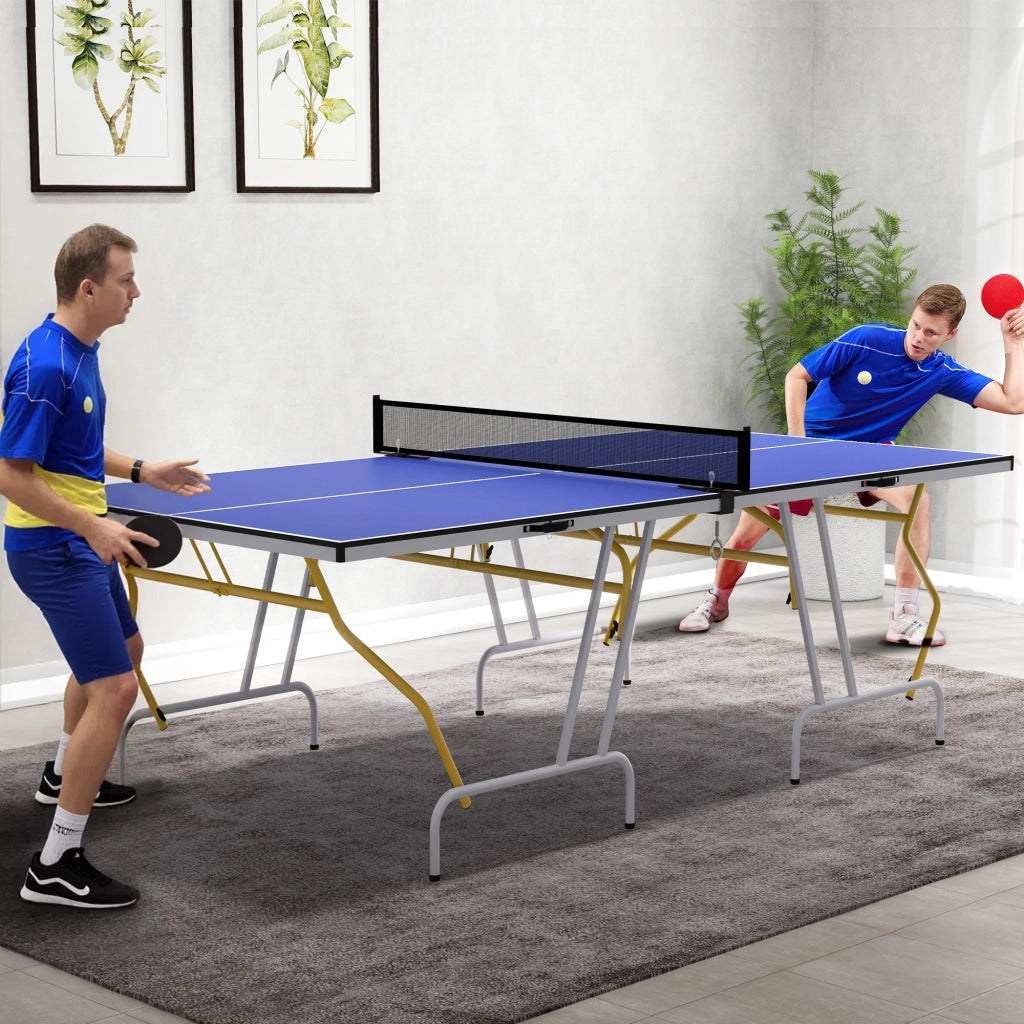 Tavolo da ping pong pieghevole ¨C zephmum ¨C blu, metallo, 274x152x76cm
