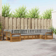 Set di divani da esterno 7 pcs Grigio Naturale e Chiaro