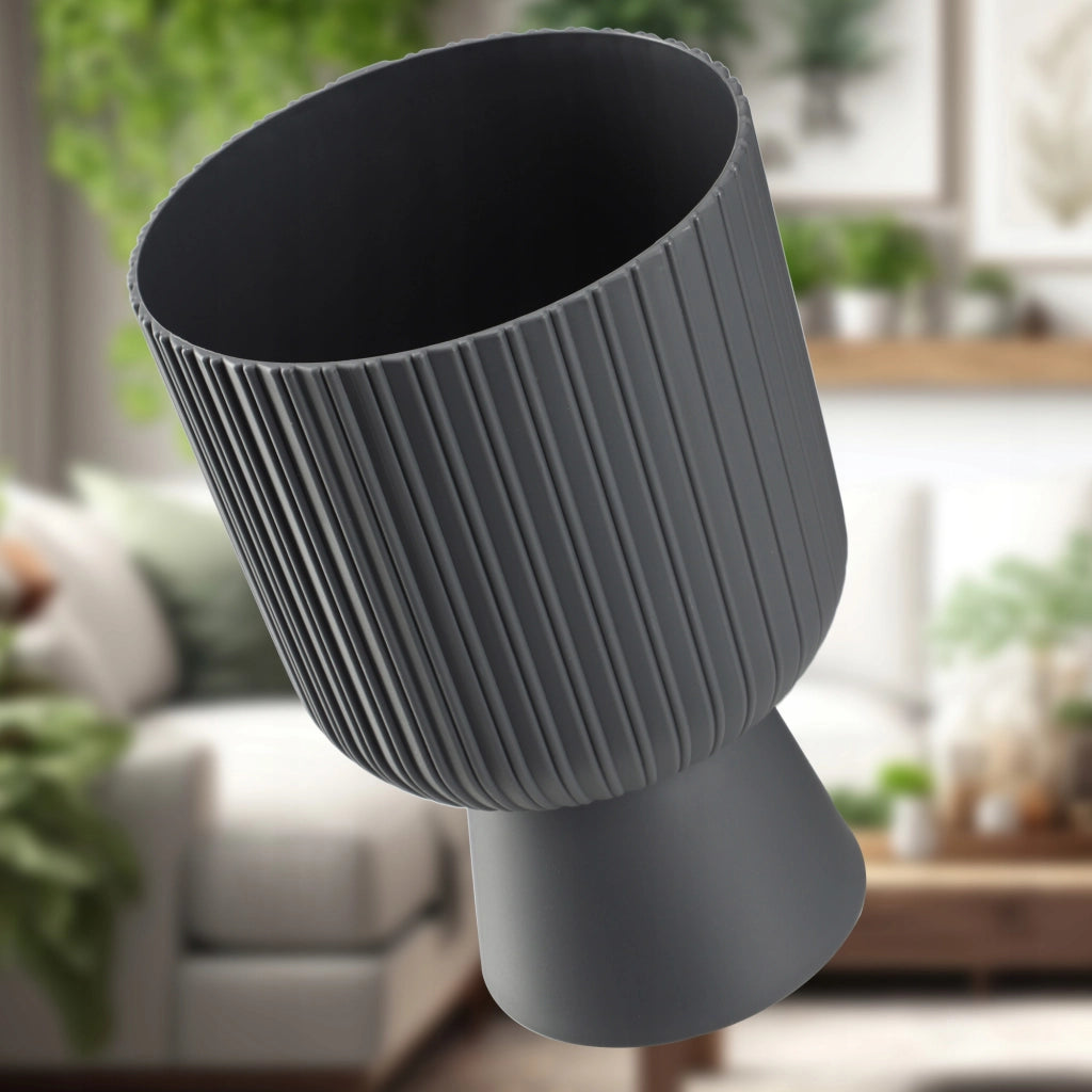 Vaso da fiori KADAX, vaso per piante da giardino, copertura in plastica, 18 cm, supporto per fiori, grigio