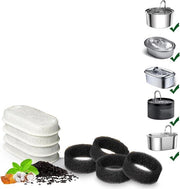Filtro per secchielli per cani, confezione da 8 pezzi, Adatto per secchielli per animali domestici e cani in acciaio inox da 67 oz/2 L regolabili per casa (confezione da 4+4 pezzi)