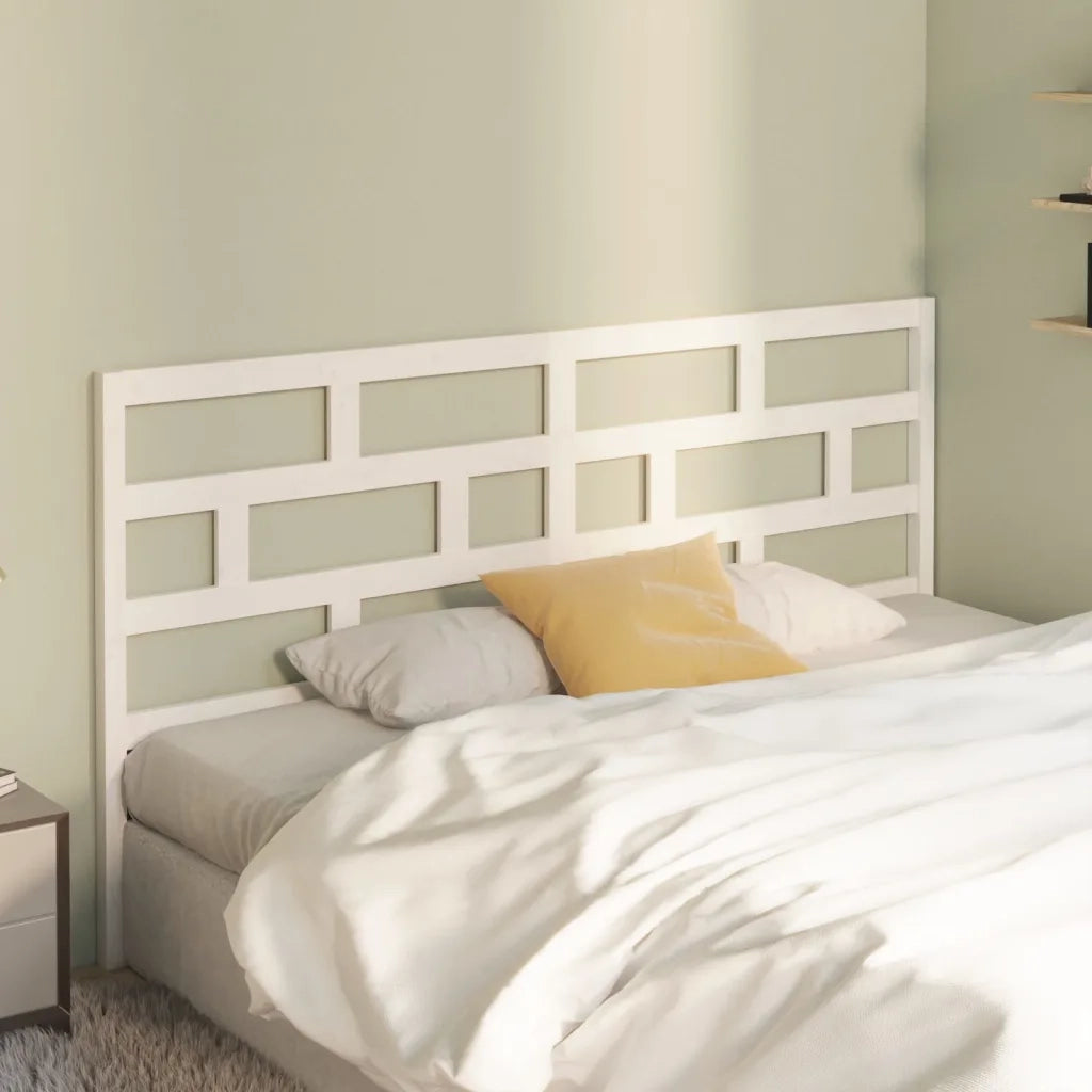 Testiera per Letto-Testata-Testiera Decorativa Bianca 186x4x100cm in Legno Massello di Pino 530237