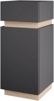 Mobiletto bagno Gloria, Antracite, 33 x 75.5 cm con anta e cassetto, con apertura per sifone e compatibile con la serie Gloria