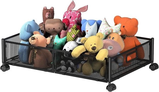 Magazzino di Stoccaggio sotto il Letto con Ruote - Organizzatore per Abbigliamento - Metallo - Organizzatore per Scarpe - Cassettone per Peli-Abbigliamento-Giochi- Libri
