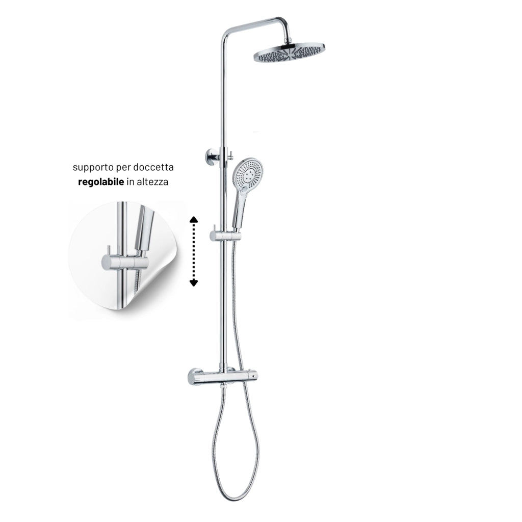 Colonna doccia slot termostatica cromata 2 funzioni soffione doccetta tondo *** pezzi 1
