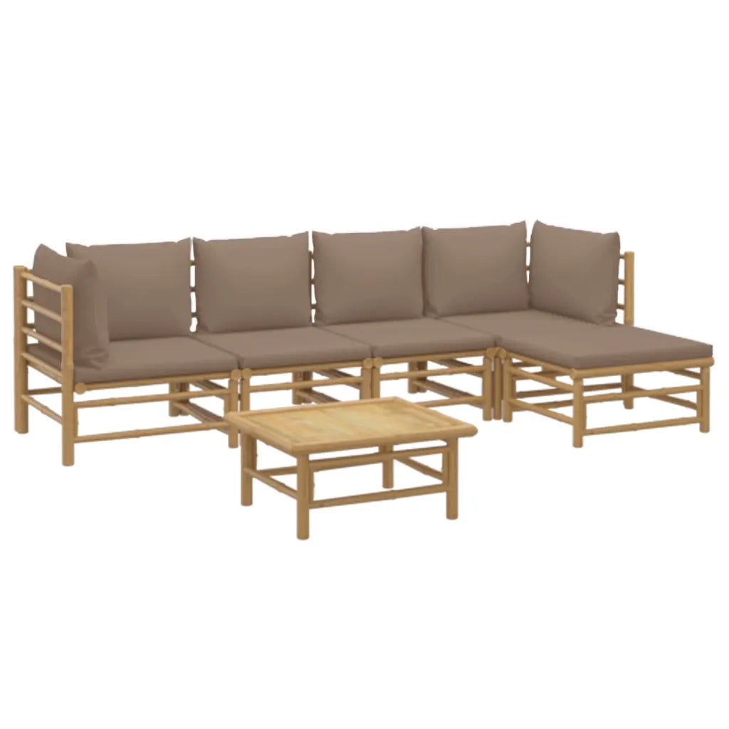 Set Salotto da Giardino 6pz con Cuscini Tortora BambÃ¹cod mxl 76331