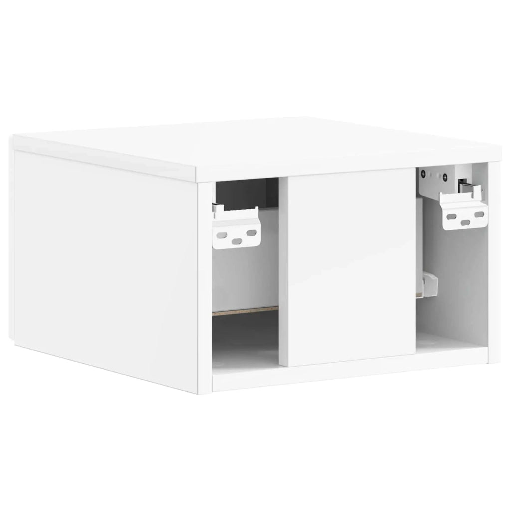 Mobiletto da notte a muro 2 pcs Bianco Lucido 34,5 x 33 x 20 cm