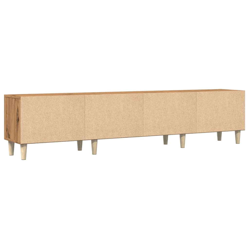 Mobile TV multimediale mensola TV credenza mobile TV sala da pranzo soggiorno camera da letto rovere lavorato a mano 180 x 31,5 x 40 cm legno ingegnerizzato marrone 02_0027250