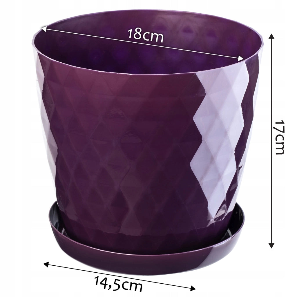 Vaso da fiori in plastica KADAX con supporto, coprivaso, 18 cm, viola, Kadax