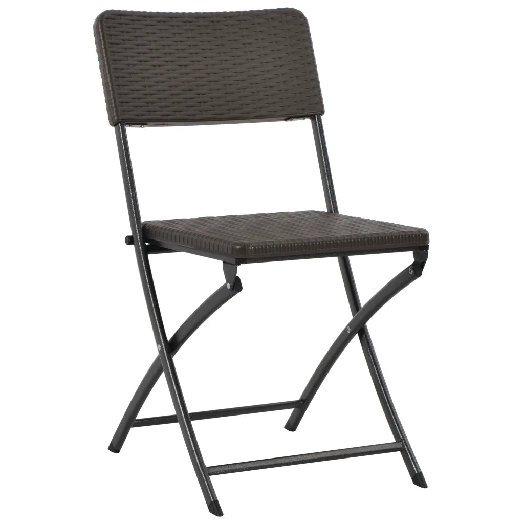 Sedie da Giardino Pieghevoli 2 pz in HDPE e Acciaio Marroni 44551