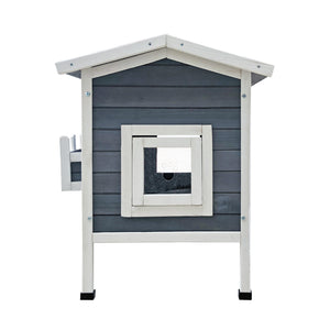 Cuccia in legno rialzata gatto 58 x 73,6 x 104,9 cm casa casetta per gatti