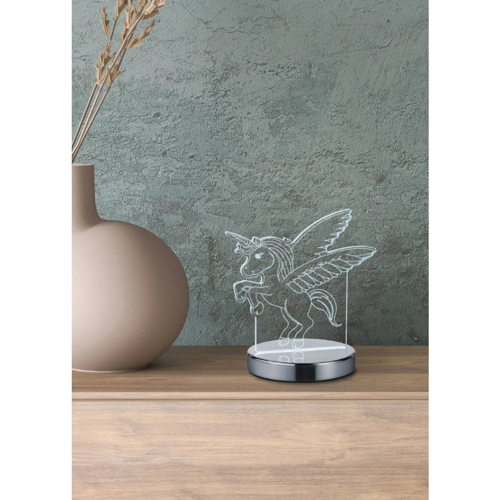 LAMPADA LED DA TAVOLO KARO 7W H20CM CROMO.