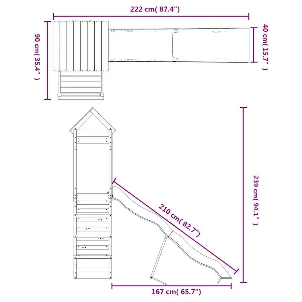 Set da Gioco da Esterno in Legno Massello di Douglas