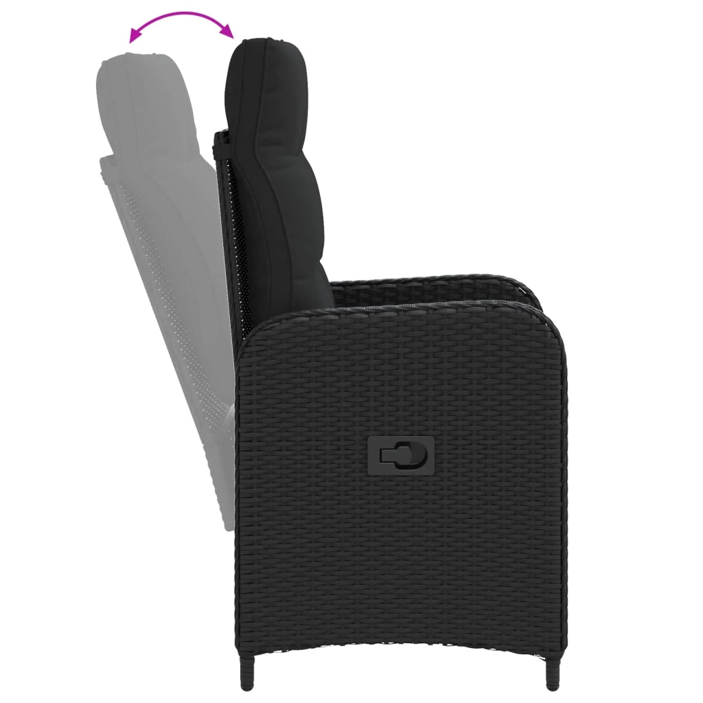 Set Lounge da Giardino 2 pz Nero 3422346