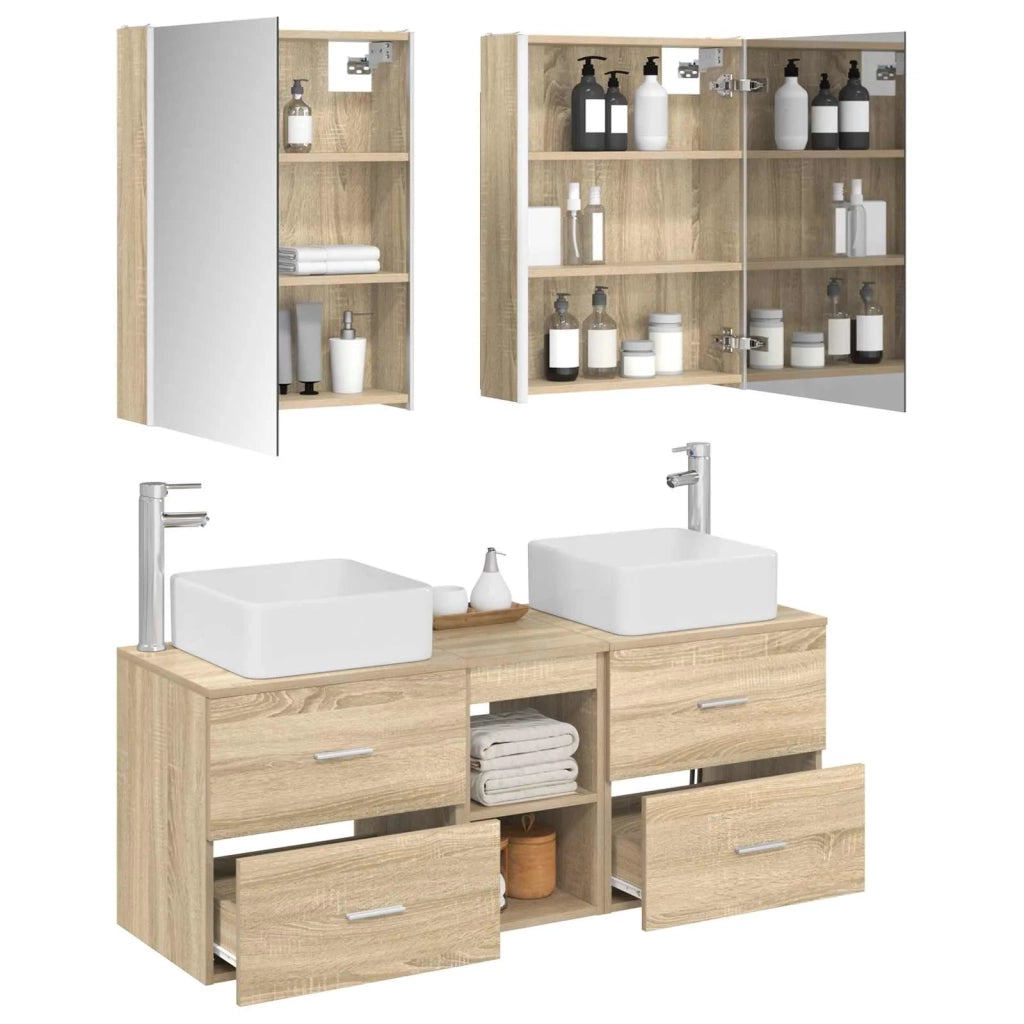 Set di mobili per il bagno 5 pcs Rovere Sonoma 3406769