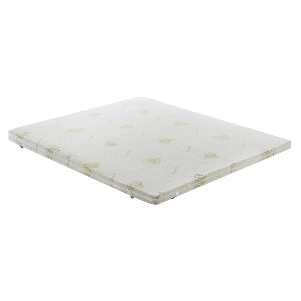 Topper Piazza e Mezza 140x190 in memory foam 10 cm con rivestimento in aloe vera sfoderabile