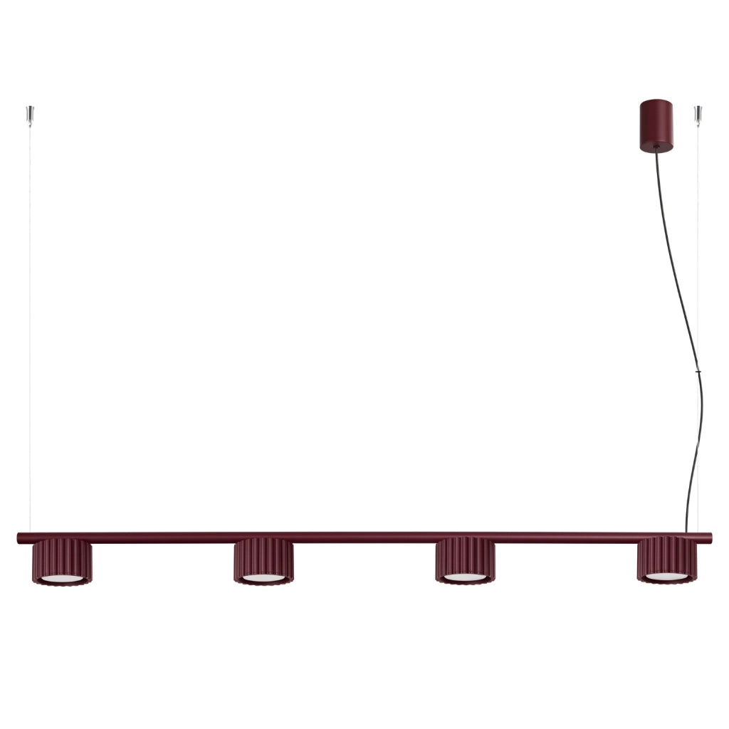 Lampadario AURA 4 borgogna Gx53