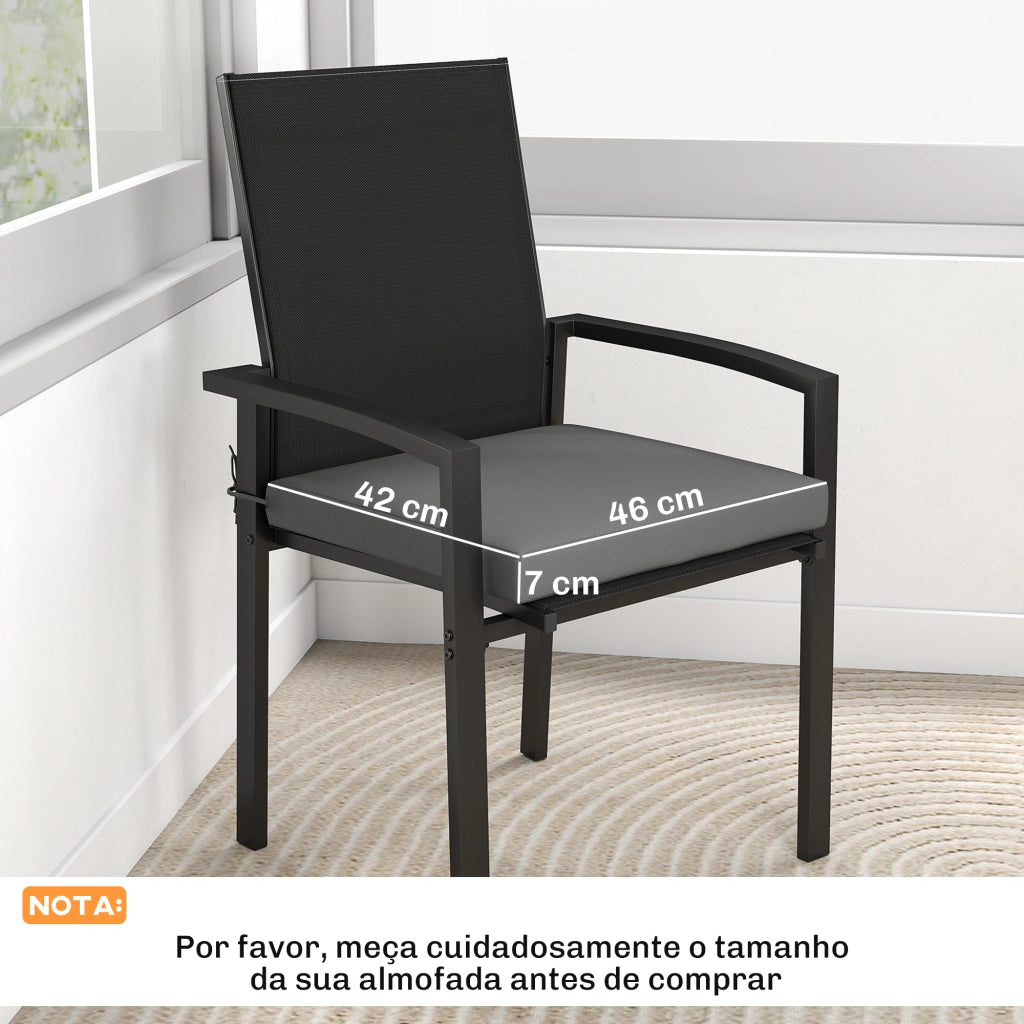 Set di Cuscini per Sedie da Pranzo ¨C zephmum ¨C Grigio Scuro 46x42x7 cm 6 Pezzi