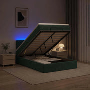 Letto Ottomano con Materasso e LED Verde Scuro 120 x 200 cm 3457206