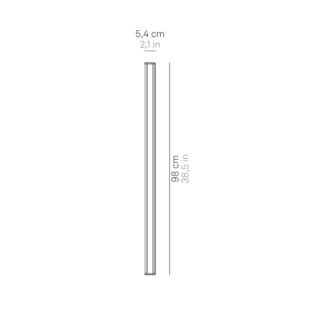 Pencil - Modulo luminoso a batteria Zafferano medio portatile e ricaricabile IP65 dimmer touch - Altezza 98cm Corten