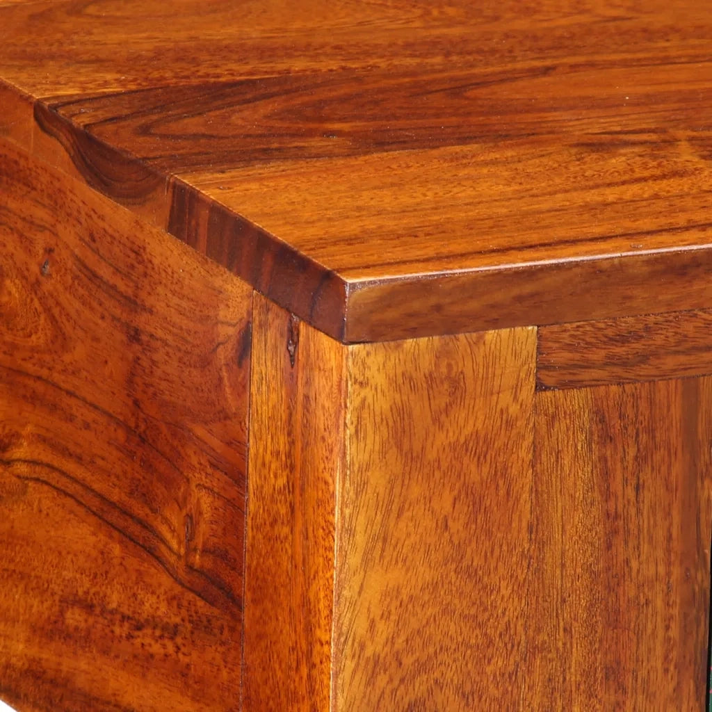 Comodini 2 pz-Set di 2 Tavolino da notte 40x40x36 cm in Legno Massello di Acacia