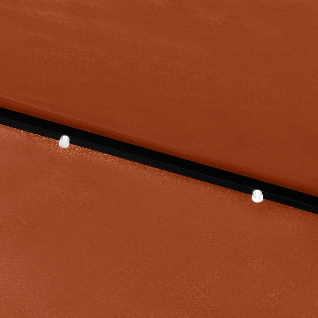 Ombrellone con LED e palo in acciaio color terracotta 2 x 3 m 02_0008072
