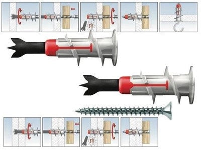 TASSELLI FISCHER AUTOPERFORANTI DUOBLADE SENZA VITE LUNGHEZZA 44 MM PZ.50