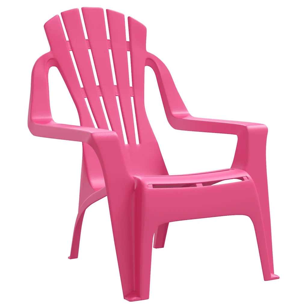 Sedie Giardino 2 pz | Sedie da Esterno Bambini Rosa 37x34x44cm PP Aspetto in Legno