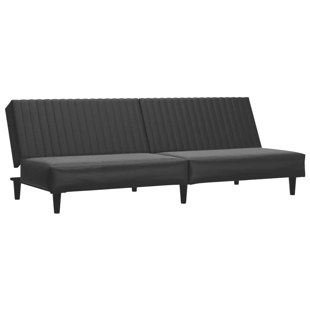 Divano Letto a 2 Posti Nero in Similpelle 375947