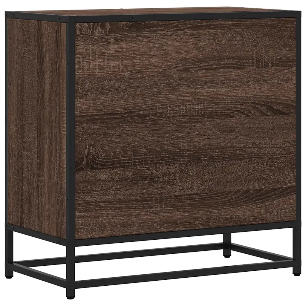vidaXL Comodino Rovere Marrone 60x31x60 cm Legno Multistrato e Metallo