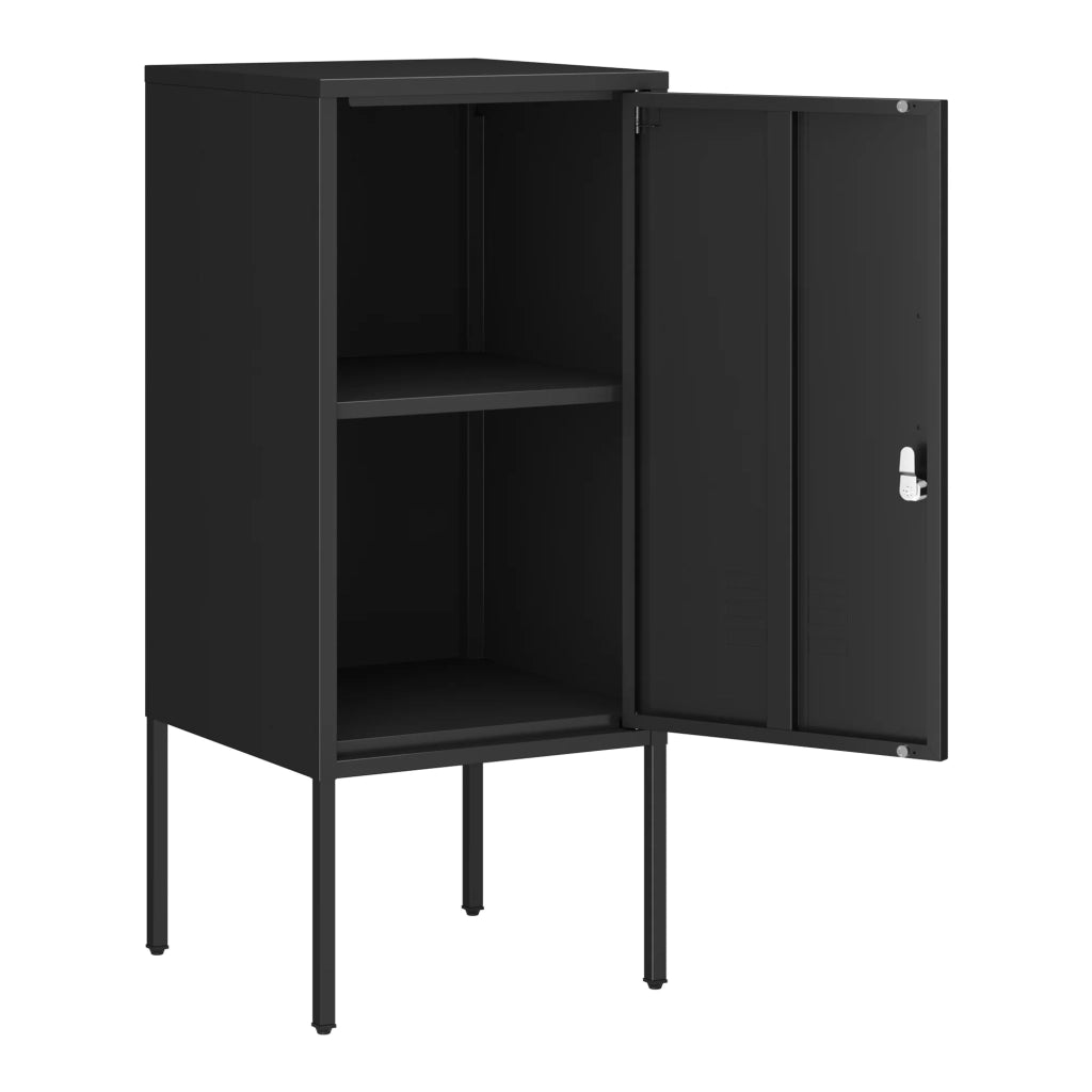 Comodino comodino cassettiera mobile contenitore con maniglia a sinistra acciaio 82 x 35 x 35 cm nero 03_0011012