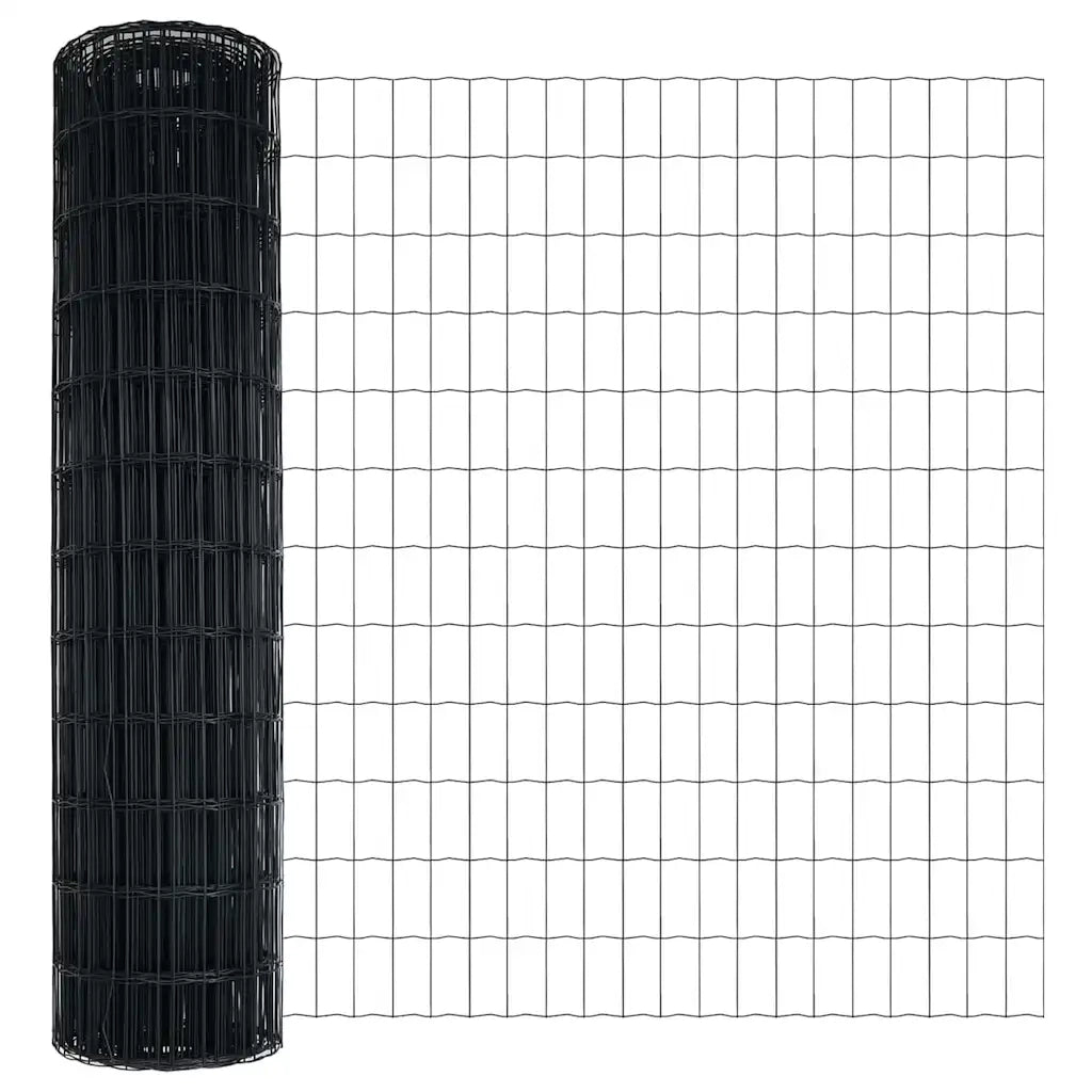 Recinzione con Posto Grigio 1,2 x 25 m Acciaio e PVC