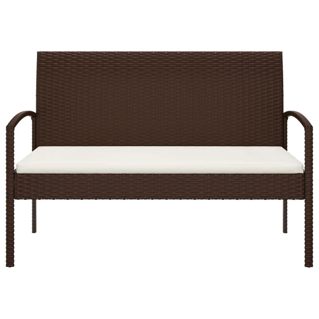 Panca da Giardino con Cuscino Marrone 105 cm in Polyrattancod mxl 129806
