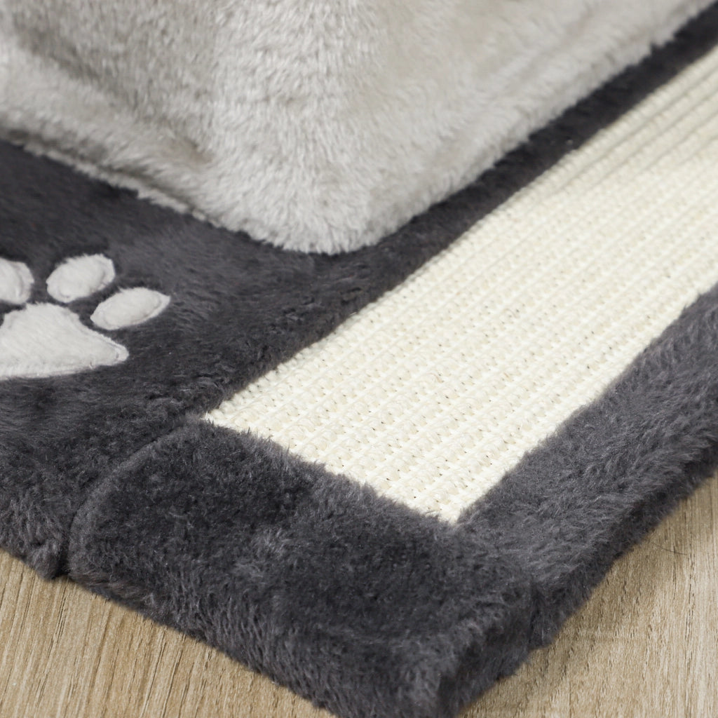 Tiragraffi per gatti con casetta e lettino ¨C Xylo ¨C Grigio 85cm