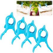 Clip per asciugamano per spiaggia - 4 pezzi - Antiscivolo - Impermeabile - Leggero - Robusto in plastica - Progettato come un delfino - Clip per asciugamano