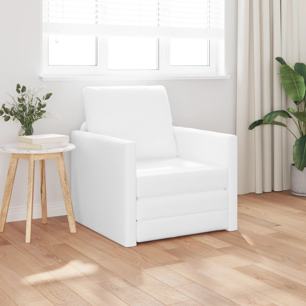 Divano Letto 2-in-1 Bianco 74x77x81 cm Pelle Sintetica