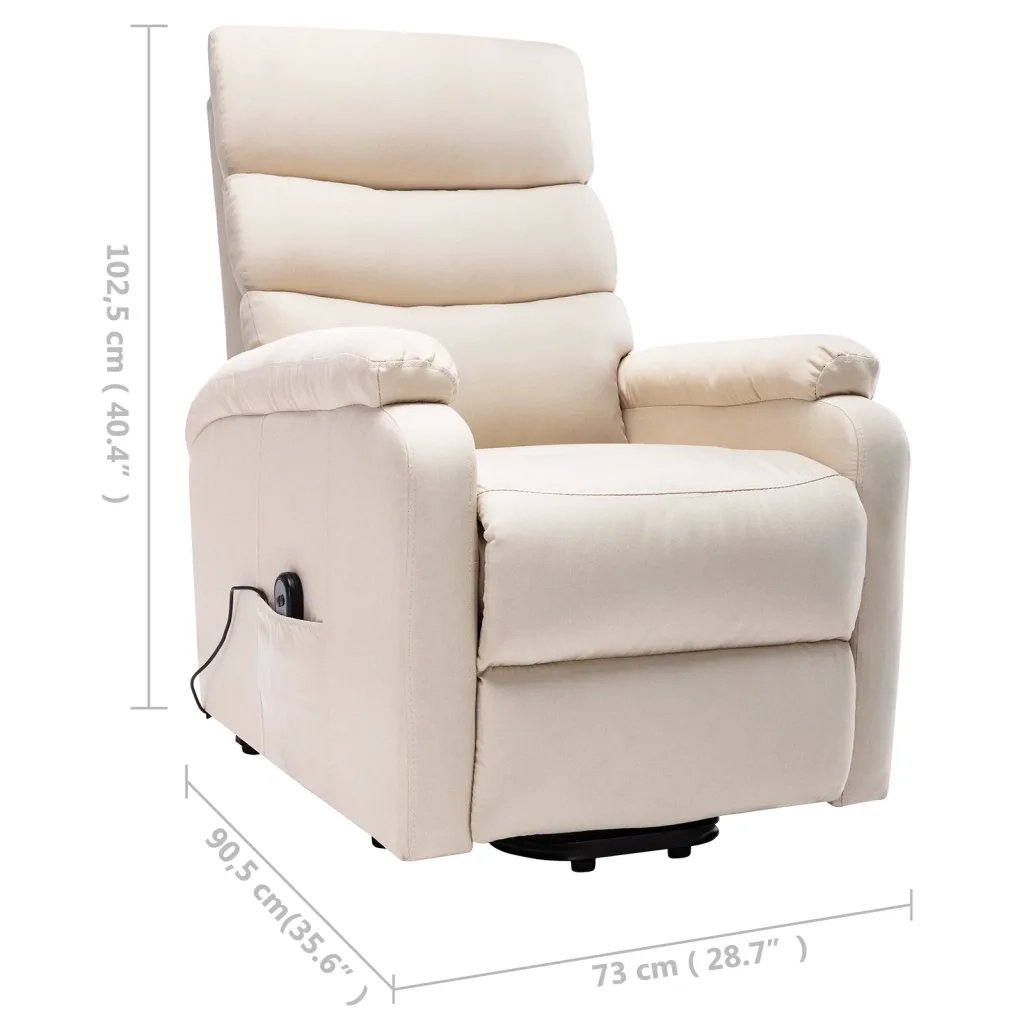 Poltrona Alzapersona Massaggiante Crema in Tessuto 321255