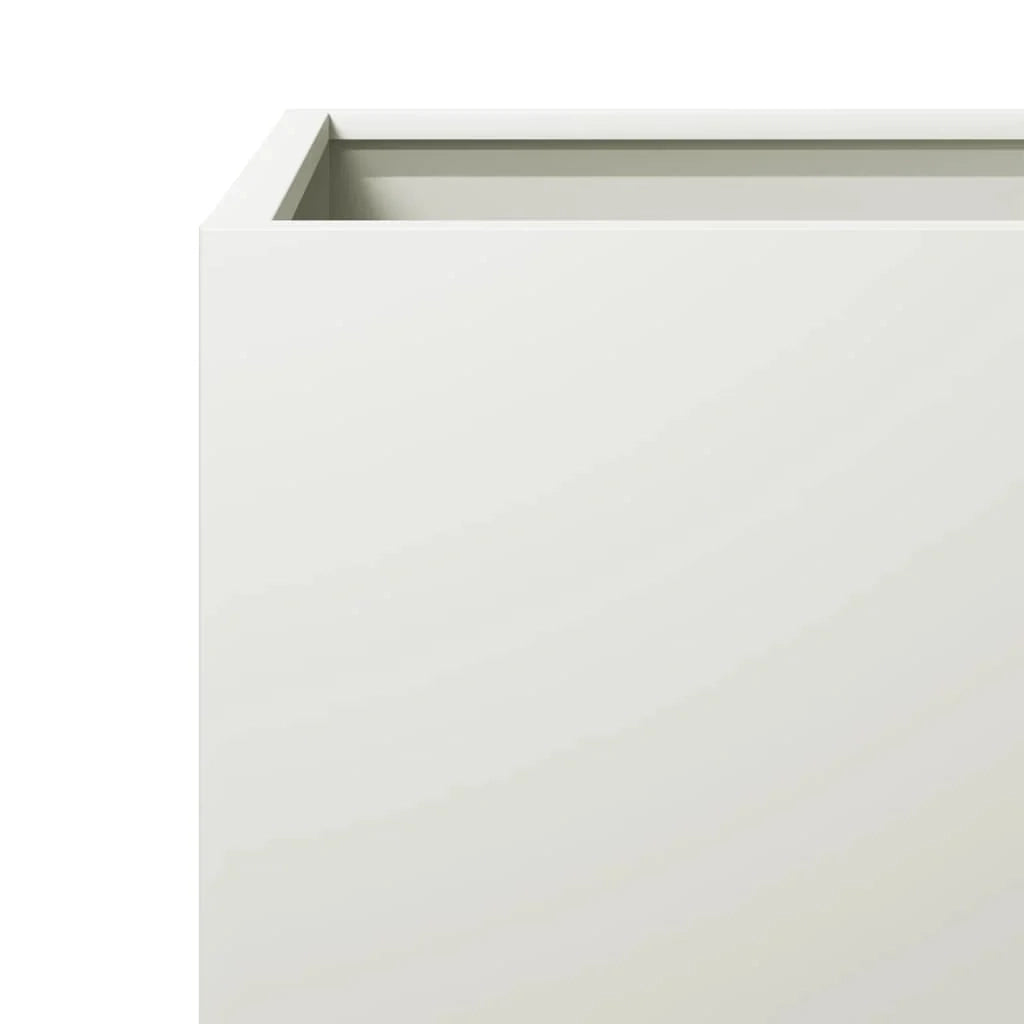 Fioriera rialzata per piante fiori terrazza giardino 40 x 40 x 40 cm acciaio bianco 02_0037539