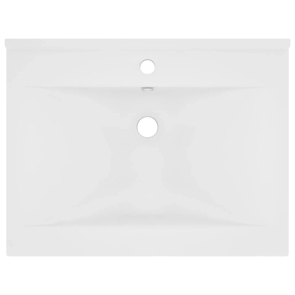 Lavabo da bagno con foro per rubinetto 60x46 cm ceramica bianco opaco 02_0002762