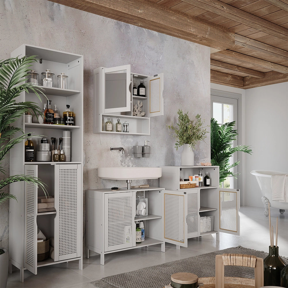 Vicco Set di mobili da bagno Bianco 4 parti