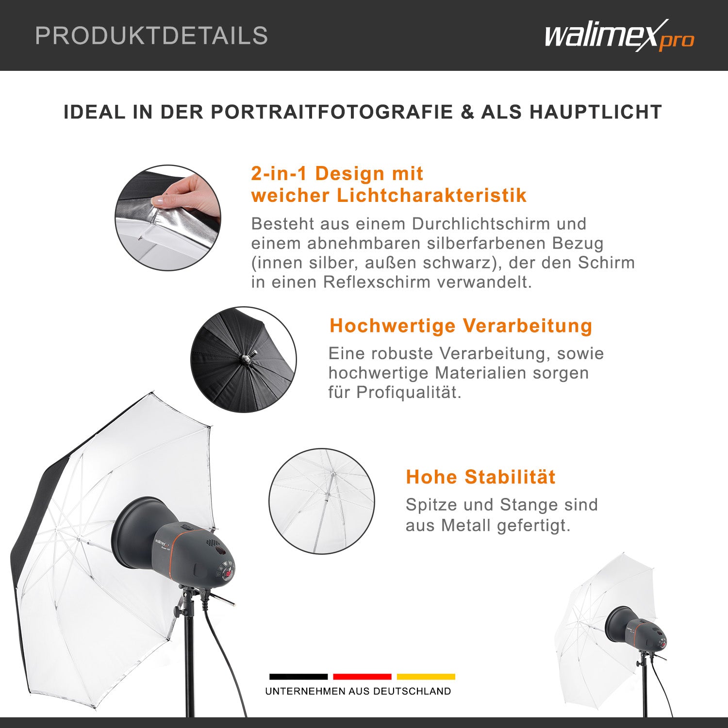 2in1 ombrello traslucido reflex bianco 84