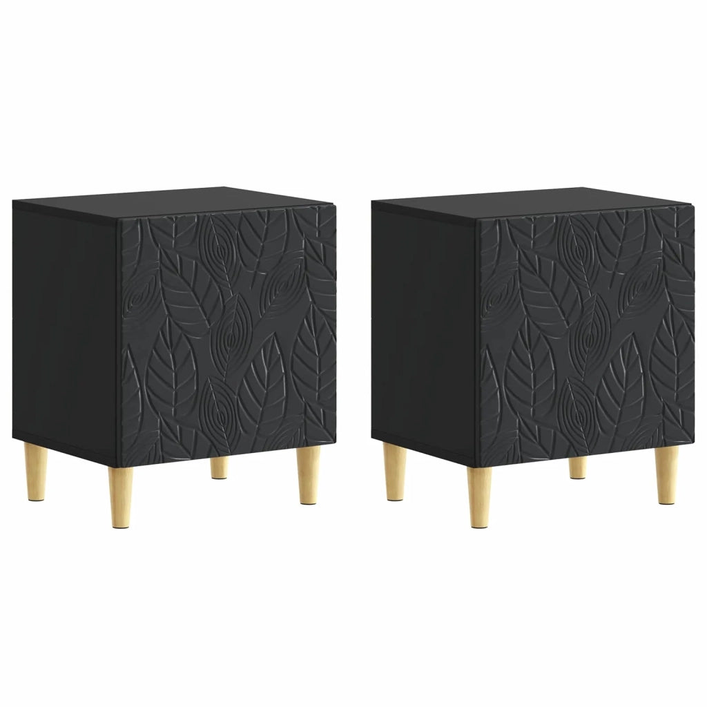 Comodino 2 pz Nero 43 x 34,5 x 50 cm Legno ingegnerizzato 895028