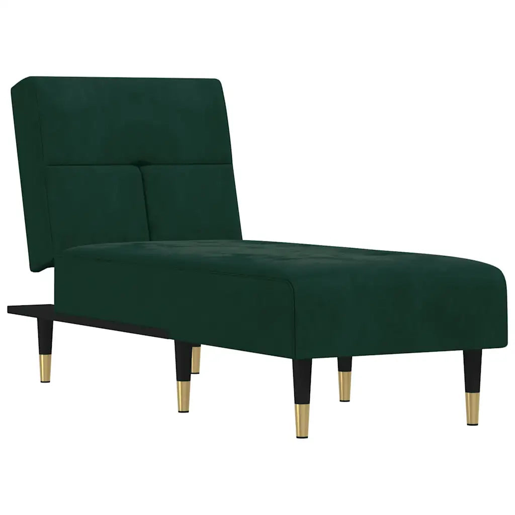 Chaise Longue in Velluto Verde Scurocod mxl 94634