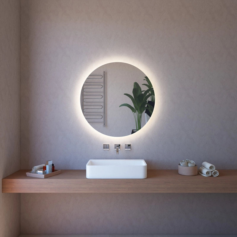 Specchio da Parete Rotondo Diametro 85 cm spessore 4mm con Illuminazione LED