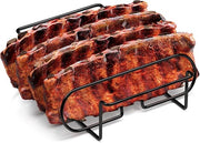 Grillhouder per carne con ventilazione verticale - 4 fessure - colore nero