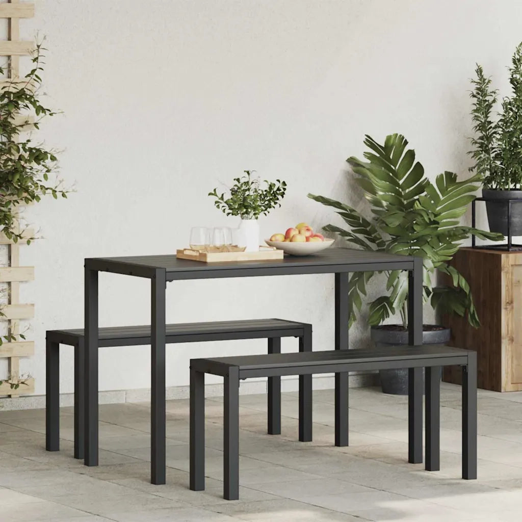 Set da Pranzo per Giardino 3 pz | Set Salotto da Giardino Antracite Acciaio