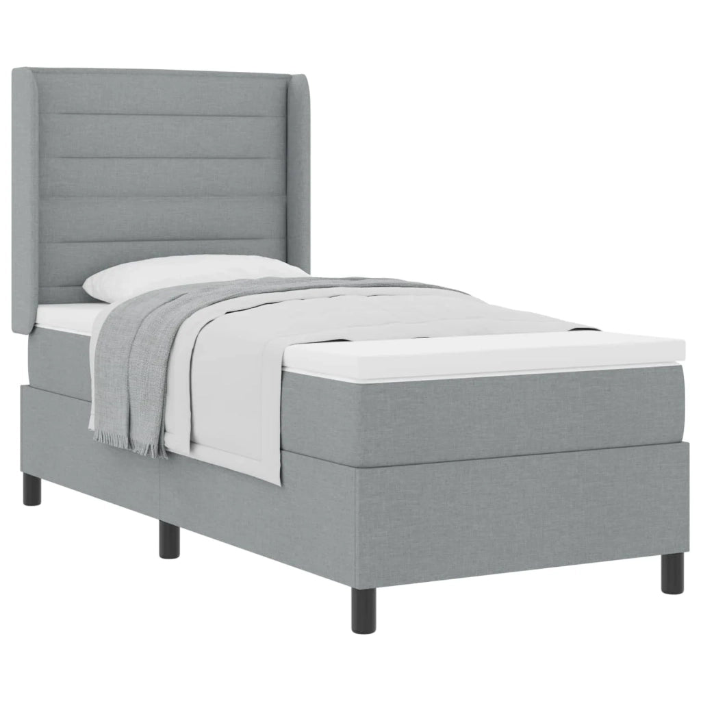 Letto a molle con materasso Grigio chiaro 200 x 100 cm Tessuto 3341567
