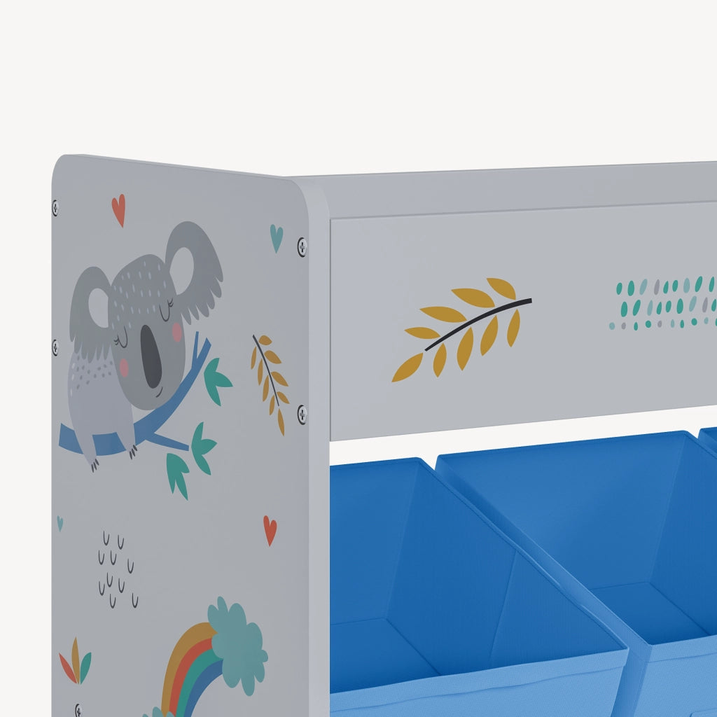 Scaffale per Cameretta Søndreland con 9 Scatole Pieghevoli 80x90x30 cm Design Koala [en.casa]